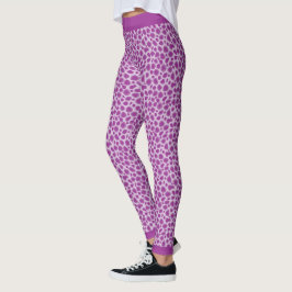 Legging Pernas de Impressão da pele do Leopardo Roxo