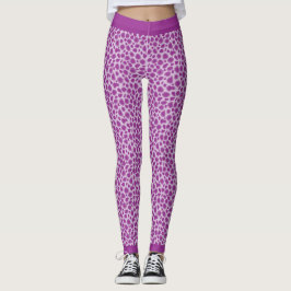 Legging Pernas de Impressão da pele do Leopardo Roxo