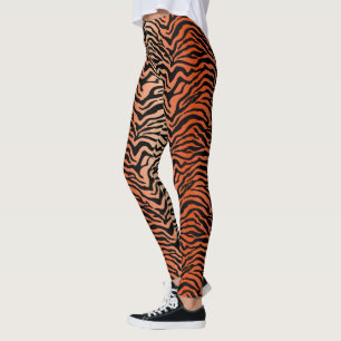 Legging Pernas de impressão de faixa de Tigre