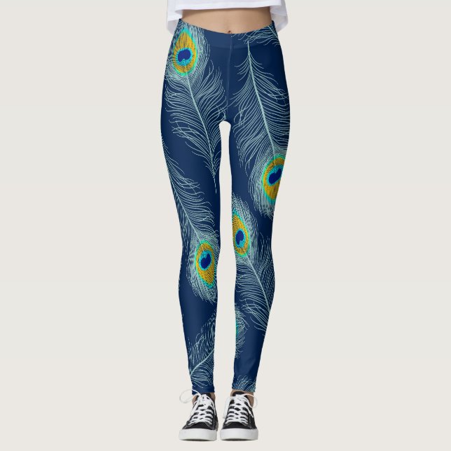 Legging Pernas de Impressão de Peacock (Frente)