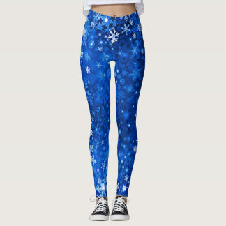Legging Pernas de Impressão do floco de neve