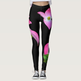 Legging Pernas de Impressão Floral de Dogwood Rosa
