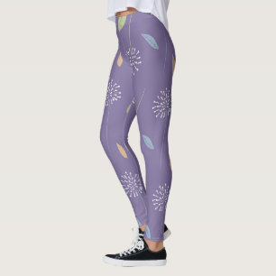 Legging Pernas de Impressão floreal violeta sem costura