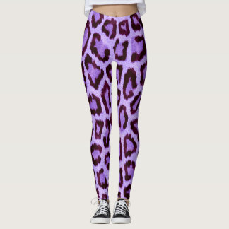 Legging Pernas de leopardo roxas