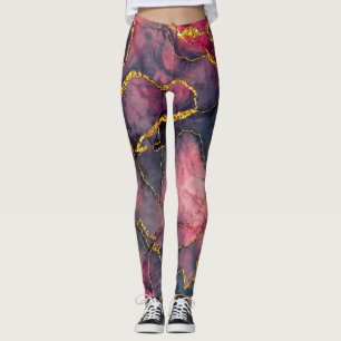 Legging Pernas de mármore rosa giro