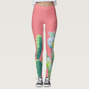 Legging Pernas de mulheres Cactus Boêmia Suculenta Desser