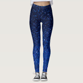Legging Pernas de mulheres com efeito brilhante azul