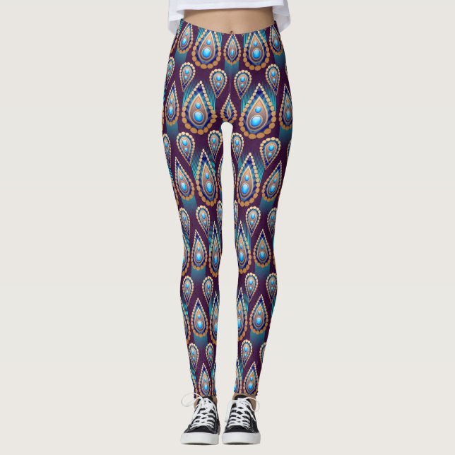 Legging Pernas de Múltiplas Mulheres com Largura Roxa (Frente)