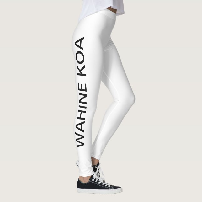 Legging Pernas de Na Wahine Koa (Preto a Branco) (Direita)