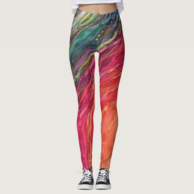 Legging Pernas de ondas coloridas (Frente)