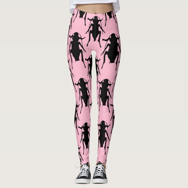 Legging Pernas de ônibus cor-de-rosa (Frente)