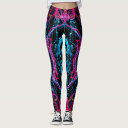 Legging pernas de padrão abstrato púrpura