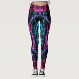 Legging pernas de padrão abstrato púrpura