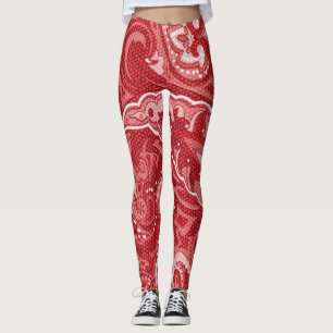 Legging Pernas de padrão de espiral vermelho