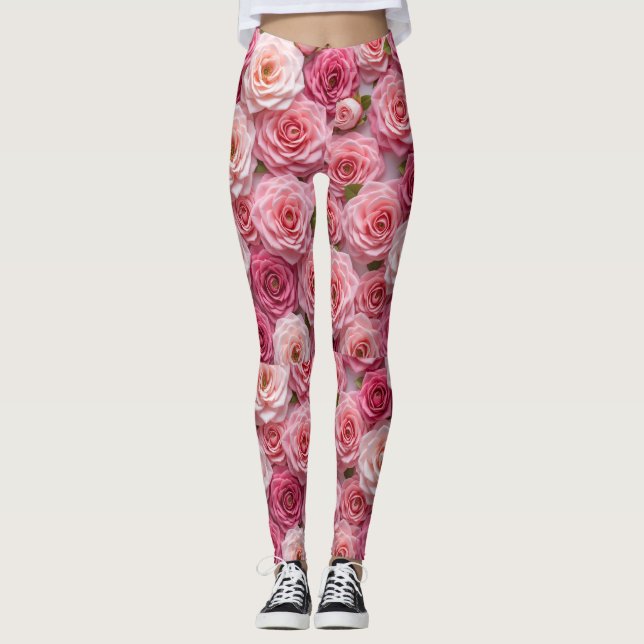 Legging Pernas de padrão rosa (Frente)