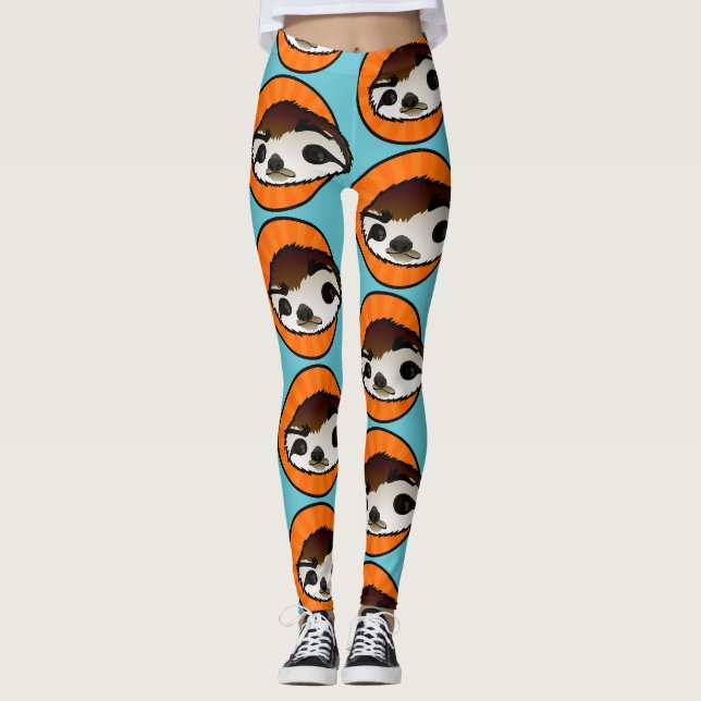 LEGGING PERNAS DE PADRÕES GRÁFICOS DE LENTO CURTO (Frente)