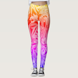 Legging Pernas de palmeiras tropicais fluorescentes