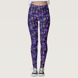 Legging Pernas de Panteras Roxas e Azuis