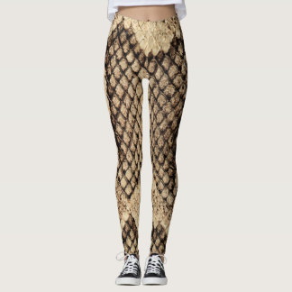 Legging Pernas de pele de Cobra castanho
