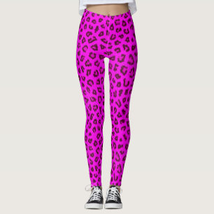 Legging Pernas de Pele-Leopardo Rosa