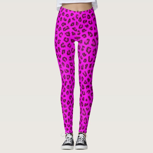 Legging Pernas de Pele-Leopardo Rosa (Frente)