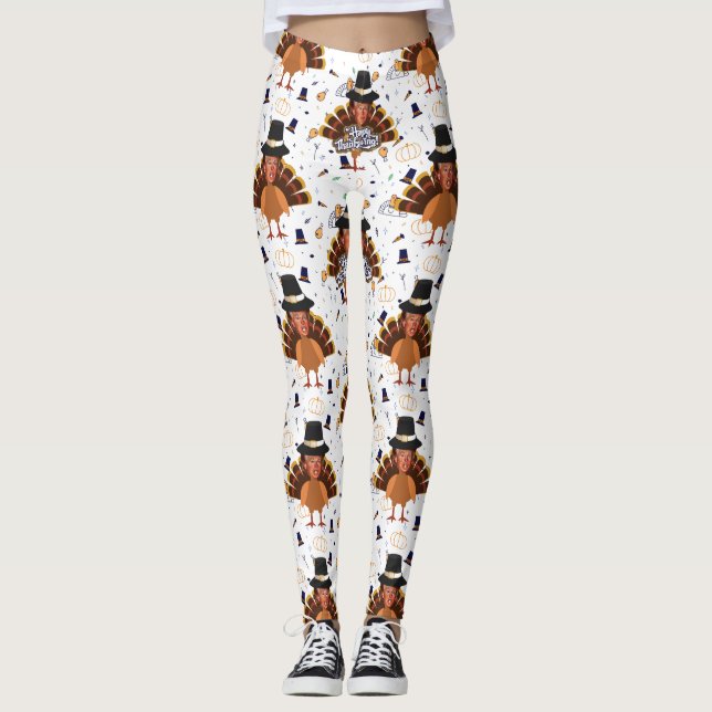 Legging pernas de peru de ação de graças (Frente)