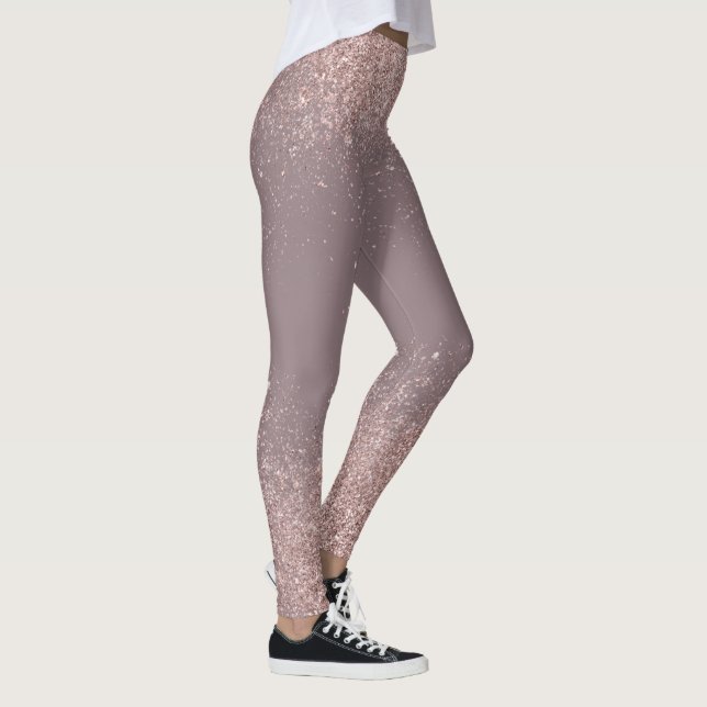 Legging Pernas de Poeira Confetti, rosa Douradas, com bril (Direita)