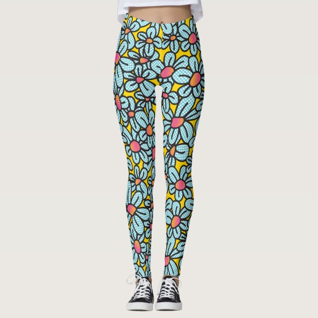 Legging Pernas de Pop (Amarelo) de Flor (Frente)