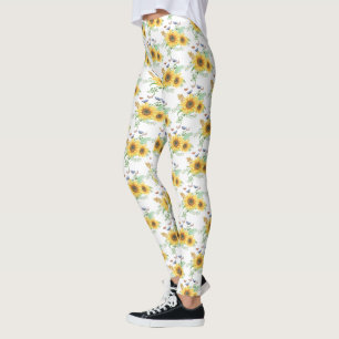 Legging Pernas de primavera de girassol