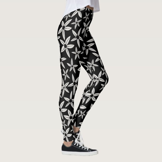 Legging Pernas de Primavera de sangue preto e branco (Direita)