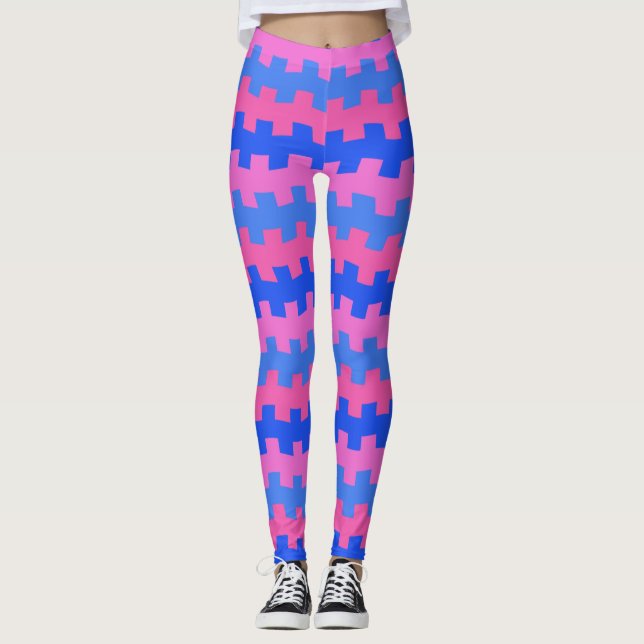 Legging Pernas de Química Azuis e Rosa Piscantes (Frente)
