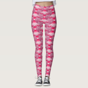 Legging pernas de rena cor-de-rosa