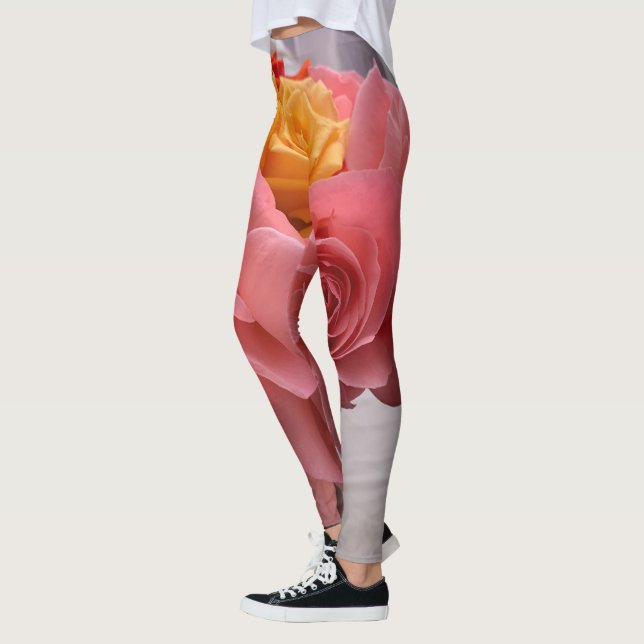 Legging Pernas de rosa amarelo rosa (Esquerda)