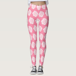 Legging Pernas de Rosa Branca