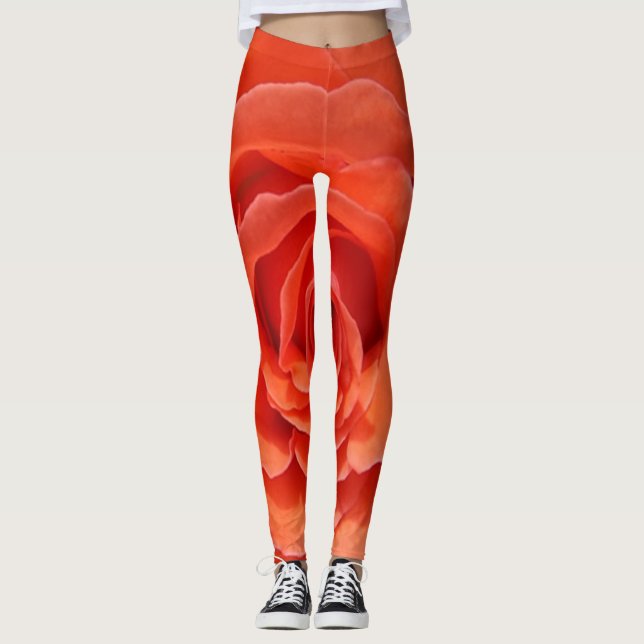 Legging Pernas de Rosa de pêssego (Frente)