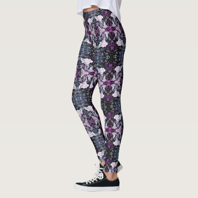 Legging Pernas de Rosa e borboletas de inverno (Esquerda)