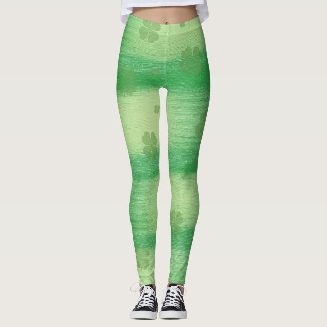 Legging Pernas de Shamrock para Ruas. Dia de Pat (Frente)