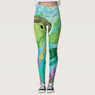 Legging Pernas de Tartaruga Marítima