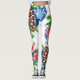 Legging Pernas de Tartaruga Tropical