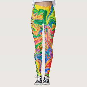 Legging Pernas de Tinta Arco-Íris