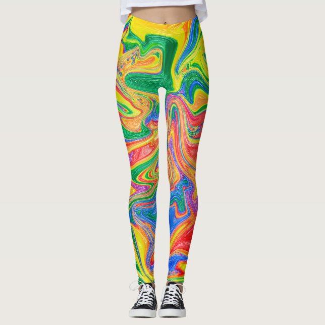 Legging Pernas de Tinta Arco-Íris (Frente)
