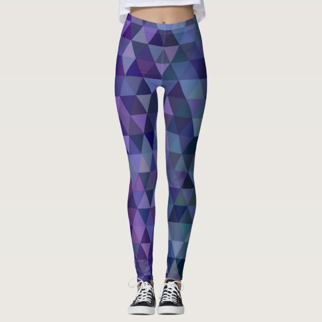 Legging pernas de triângulo azul púrpura (Frente)