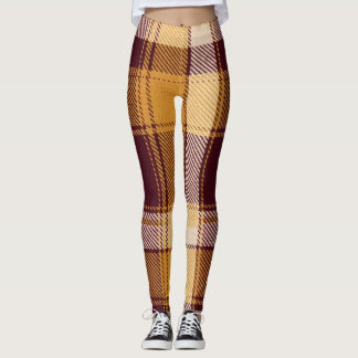 Legging Pernas de Xadrez russa de queda de espuma