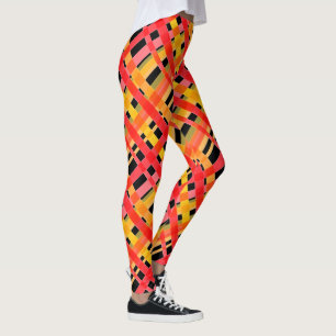 Legging Pernas De Xadrez Vermelha E Preta