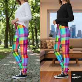 Legging Pernas de Xadrez vibrantes