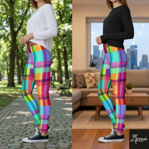 Legging Pernas de Xadrez vibrantes