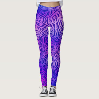 Legging Pernas de zebra púrpura azul