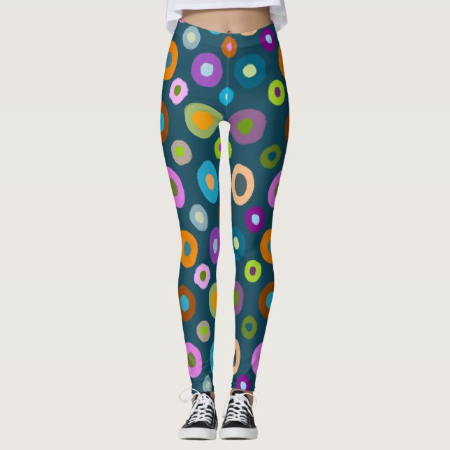 Legging Pernas divertidas em todos os pontos coloridos em  (Frente)