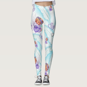 Legging Pernas do Coração Púrpura do Anjo