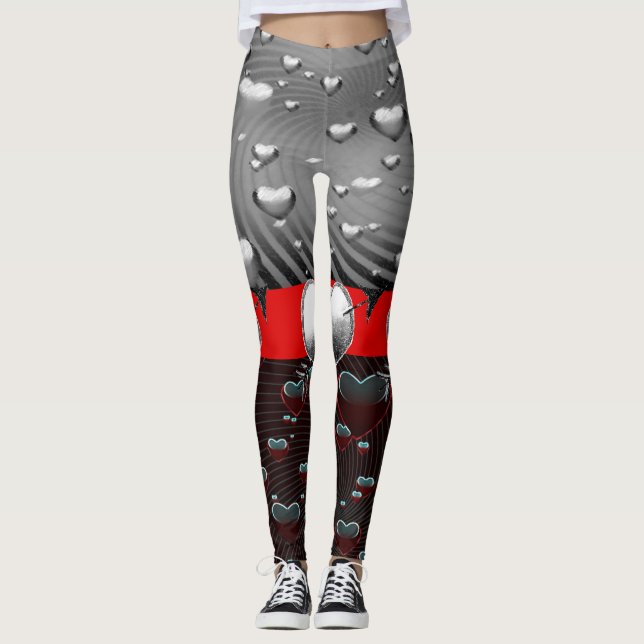 Legging Pernas do dia de os namorados longas (Frente)